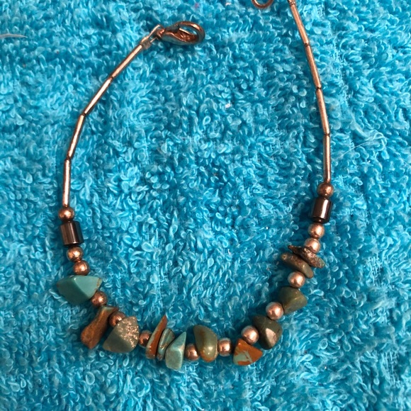 Beautiful vintage petite Sterling &turquoise bracelet Navaho Indian reservation - Picture 2 of 3